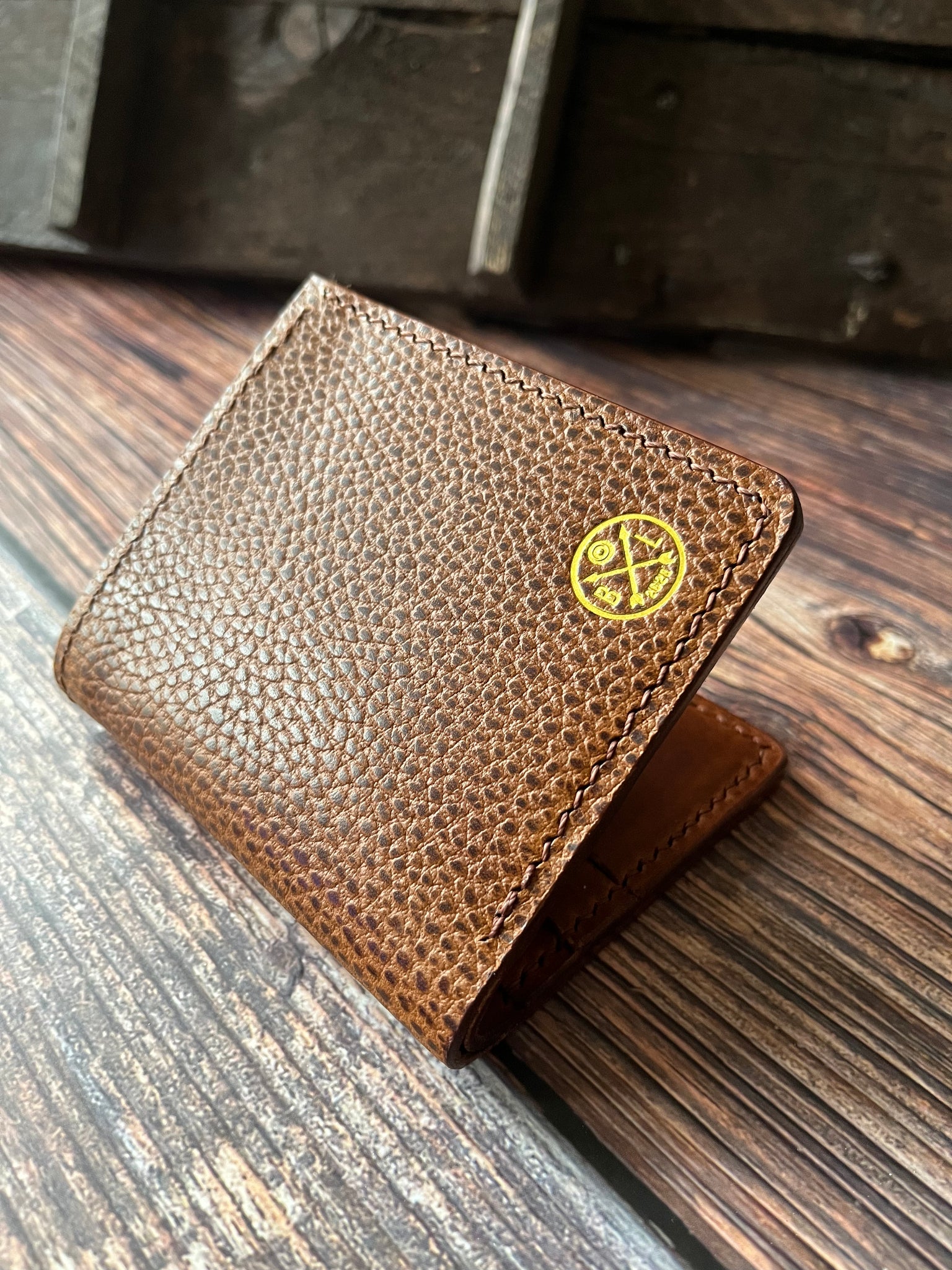 Roughlee Handmade Leather Wallet in Black Pueblo Italian Leather.